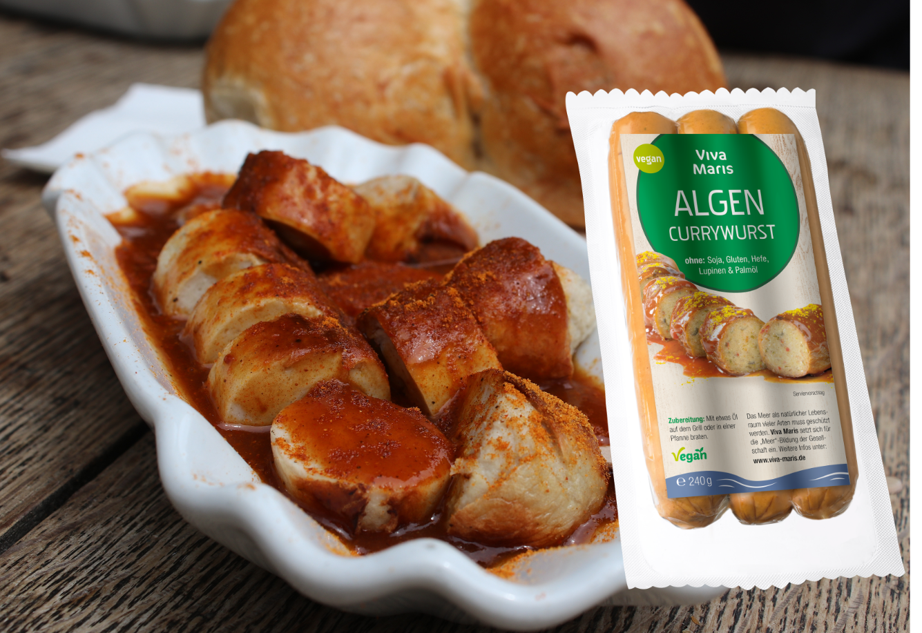 Veganer Wurst Mix Set - 2x Algen Bratwurst, 2x Algen Wiener, 2x Algen Currywurst im Set - Spare 12%