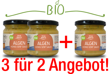 Bio Algen Honig Senf-Saucen im Glas 3 für 2 Set - Spare 33% - Viva Maris Onlineshop