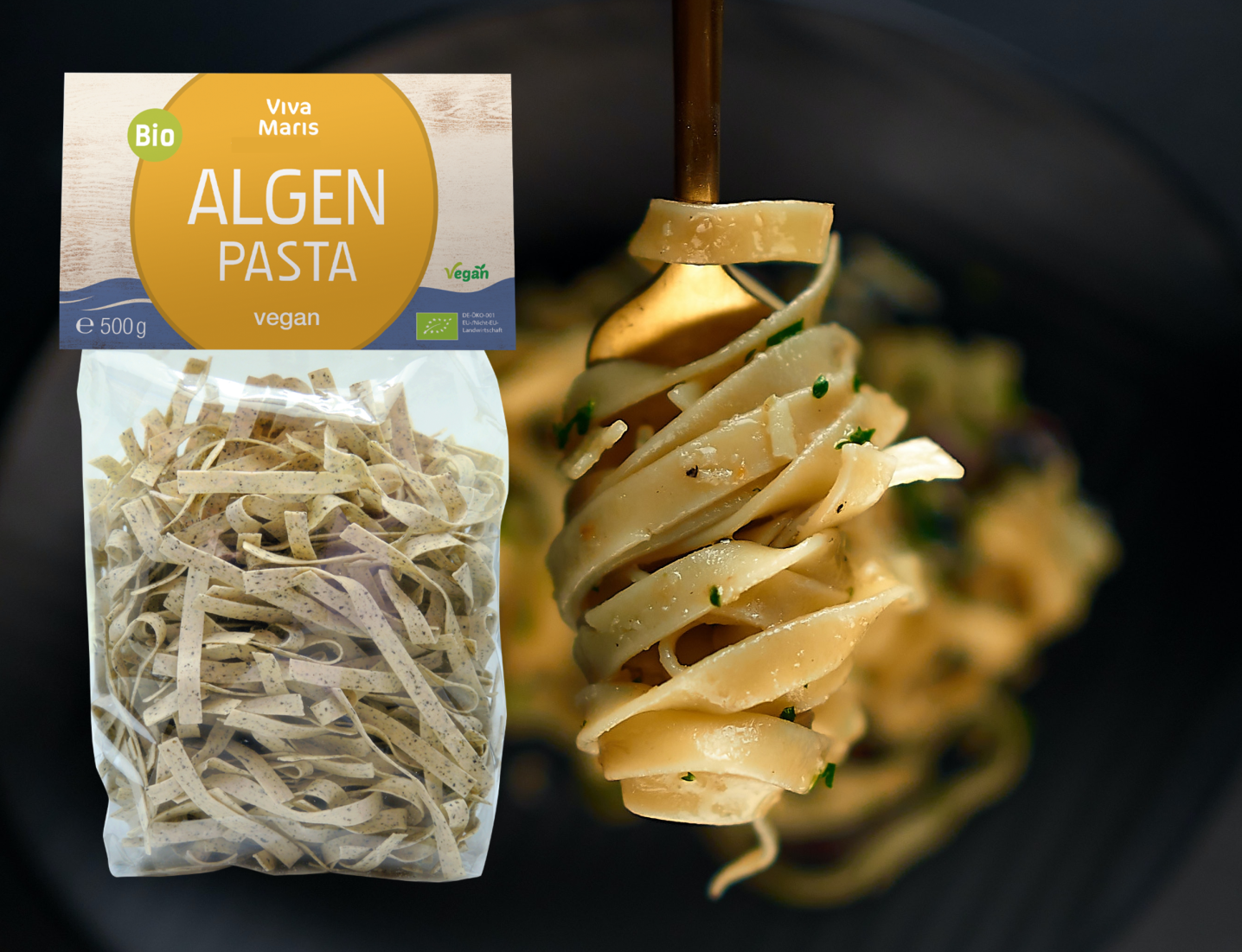 Vorteils-Set 2x die fruchtige Bio Algen Tomaten Sauce á 300ml + 1x Bio Algen Pasta 500g - Spare 33%