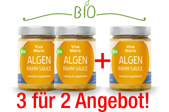 Bio Algen Rahm-Sauce im Glas 3 für 2 Set - Spare 38% - Viva Maris Onlineshop