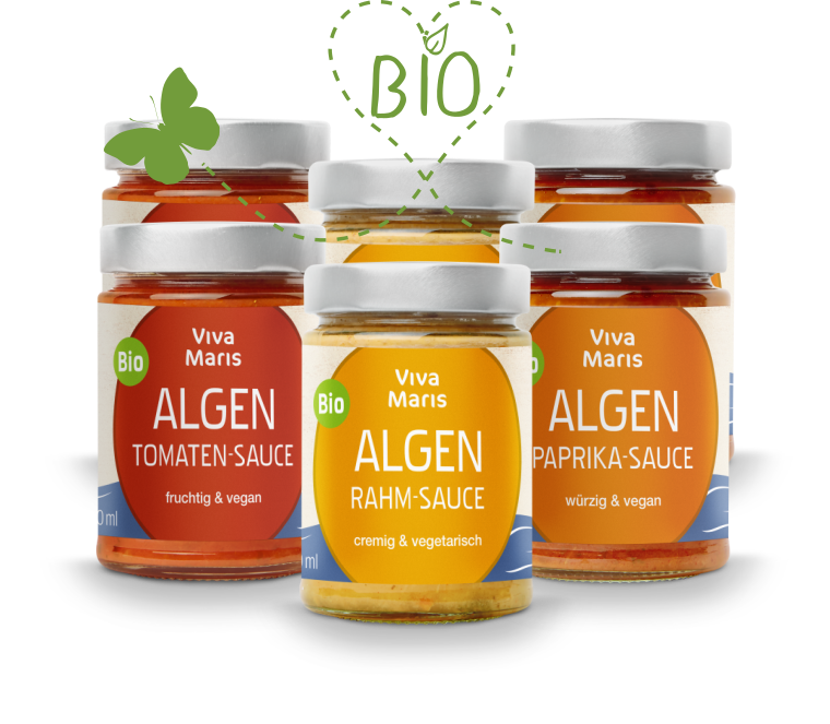 SUPER SET Bio Algen Saucen 2x Paprika, 2x Tomate, 2x Rahm á 300ml - Spare 27%