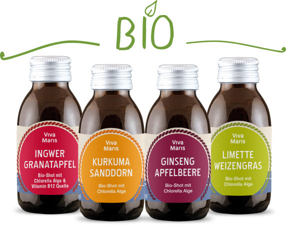 Viva Maris Bio Shot Probierpaket, mit Vitamin B12, 4x100ml - Spare 16%
