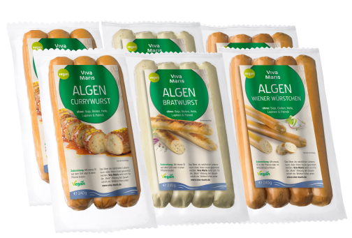 Veganer Wurst Mix Set - 2x Algen Bratwurst, 2x Algen Wiener, 2x Algen Currywurst im Set - Spare 12%