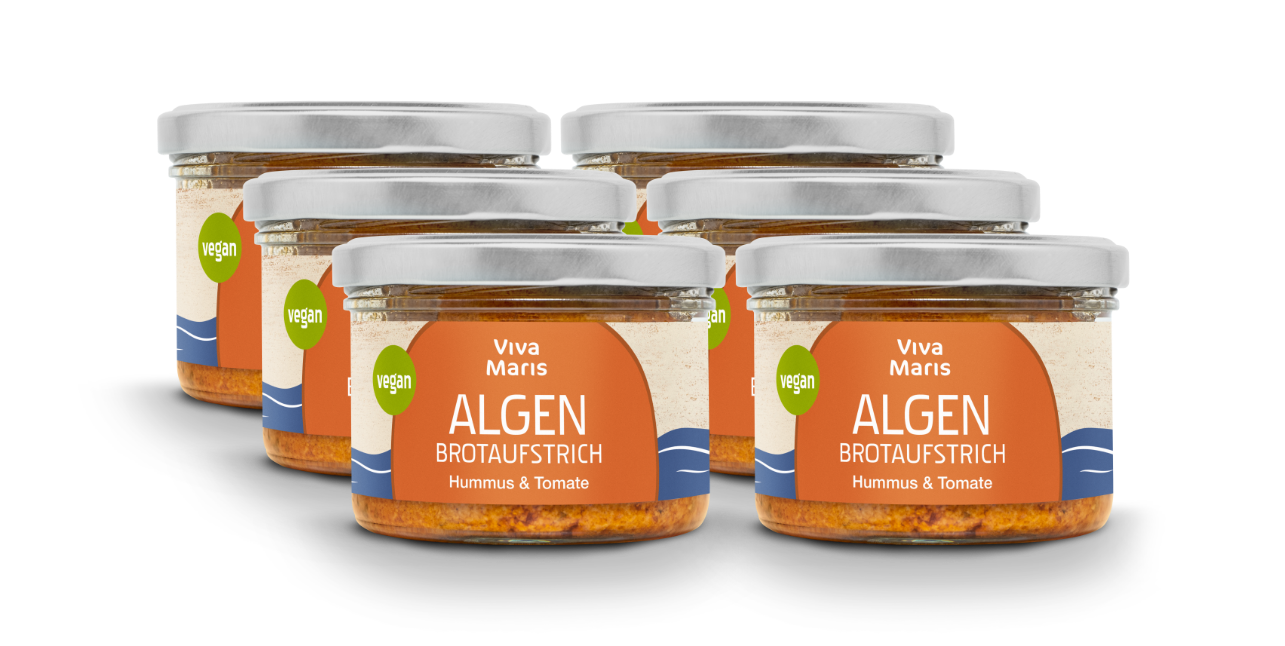 Viva Maris ALGEN Brotaufstrich Hummus & Tomate, 6x180g - Viva Maris Onlineshop