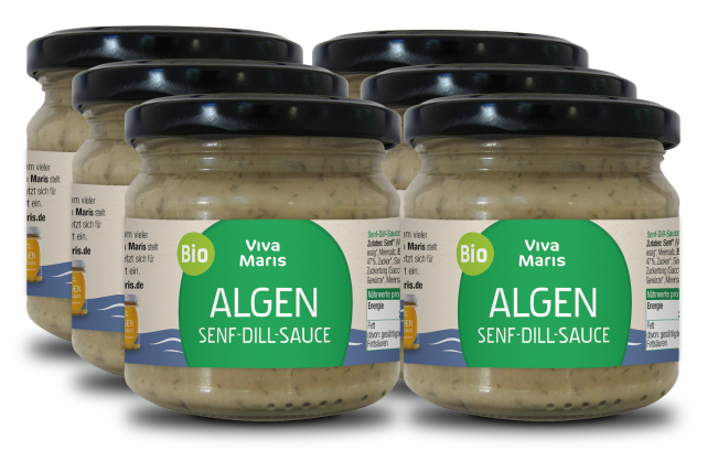 Viva Maris ALGEN Bio Senf-Dill Sauce, Skandinavische Art, 6x180g - Viva Maris Onlineshop