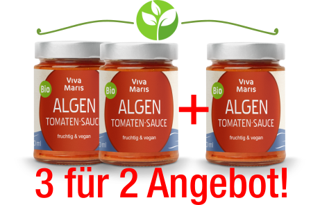 Bio Algen Tomaten-Sauce 3 für 2 Set - Spare 33% - Viva Maris Onlineshop
