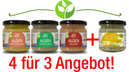 🌱👉SUPER Angebot! Bio Algen Grill Saucen und Senfe 4 für 3 Set - Spare 25% - Viva Maris Onlineshop