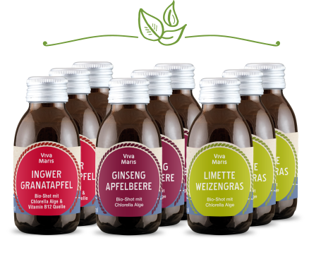 Viva Maris Bio Shot gemischt Paket, mit Vitamin B12, 9x100ml - Spare 15% - Viva Maris Onlineshop